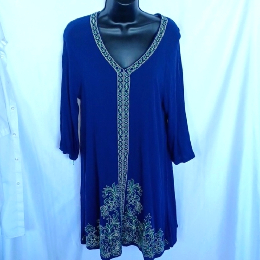 Miami Lined Embroidered Dress L, lined